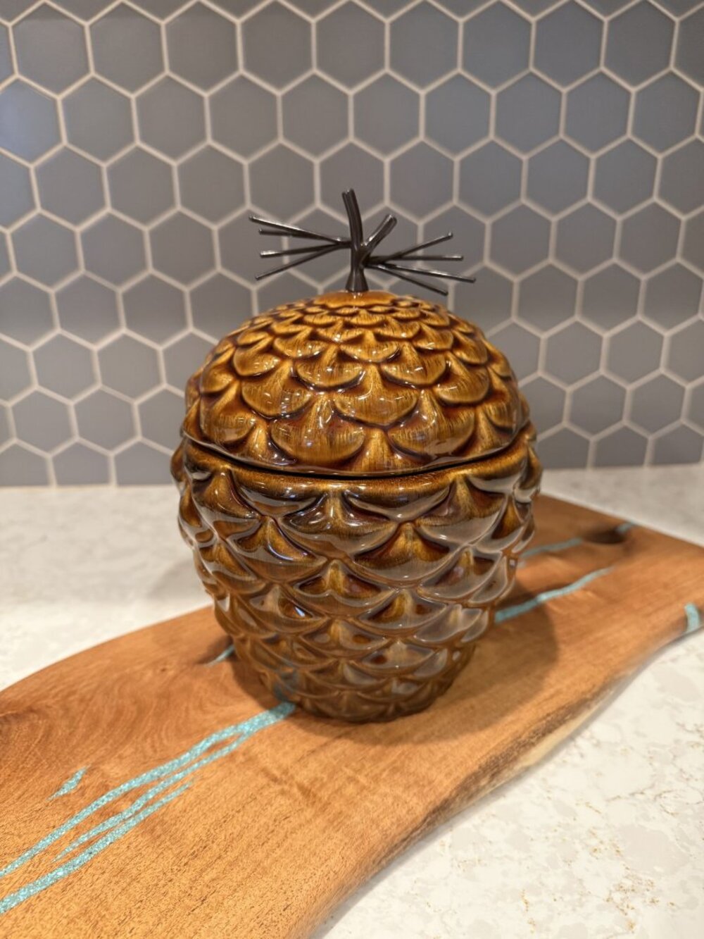 *Retired* Crate & Barrel Ceramic Pinecone Jar